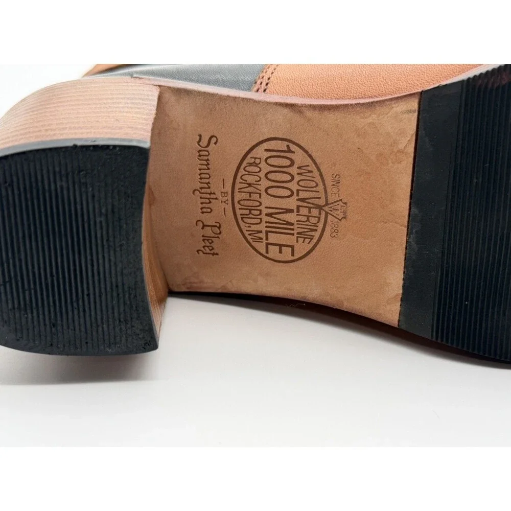 Wolverine 1000 Mile Samantha‎ Pleet Bonny Women's 7.5 B Leather Heel Ankle Boots